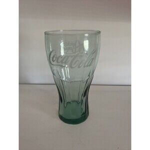 Vintage Coca Cola Logo Cracker Barrel Old Country Store 7" Glass 20oz Green